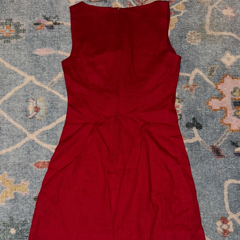 Reformation Red Button-Down Linen Mini Dress - image 4